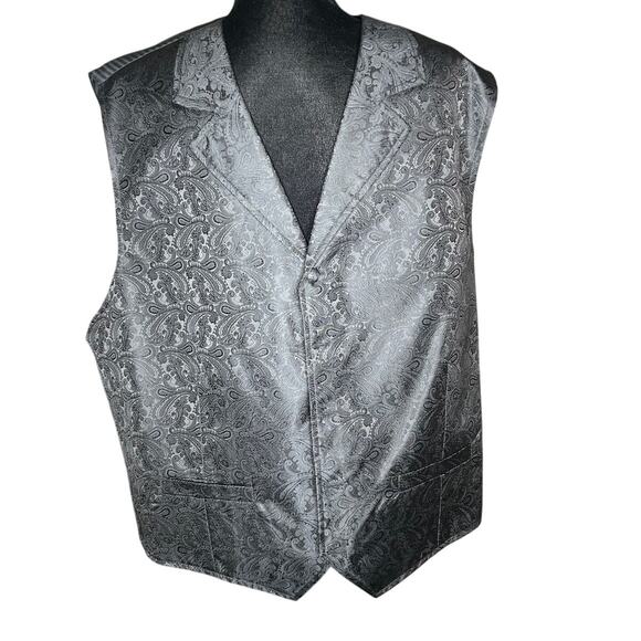 Scully Men's Range wear gray paisley and black western vest size xxl - Picture 1 of 7